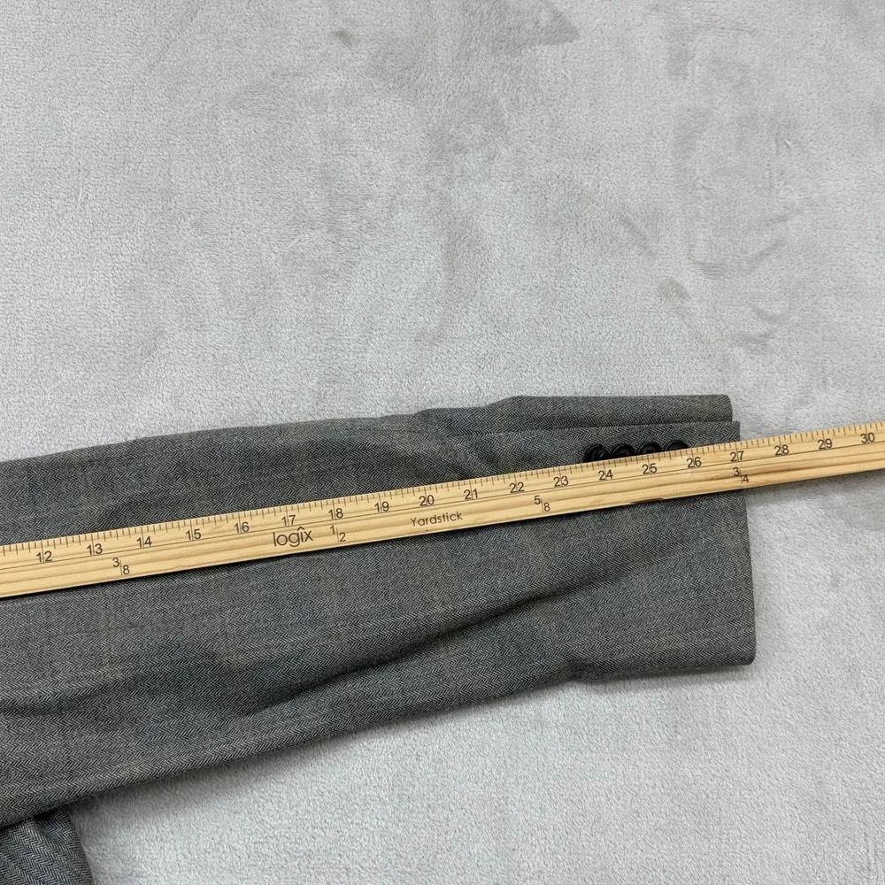 Lauren Ralph Lauren Sport Coat Mens 42XL Gray Silk Wool Herringbone Plaid Blazer